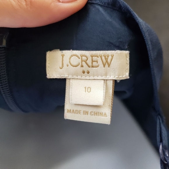 J.Crew Women's 10 Navy Blue Sleeveless Dress Spaghetti Strap V-neck Knee Length - Picture 5 of 10